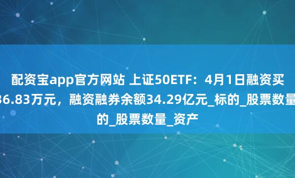 配资宝app官方网站 上证50ETF：4月1日融资买入6736.83万元，融资融券余额34.29亿元_标的_股票数量_资产
